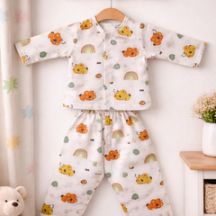 Orange Koala | Checkered Muslin | Soft Unisex Muslin Set for New Born to 6 Years