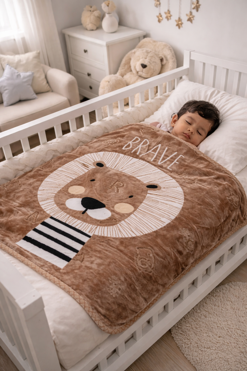 Kradyl Kroft Plush Double Layered Velvet with Two Side Printed Kids Blanket - Brave