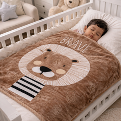 Kradyl Kroft Plush Double Layered Velvet with Two Side Printed Kids Blanket - Brave