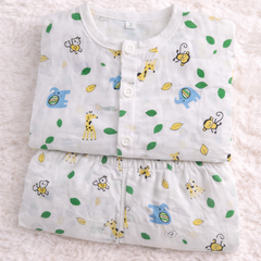 Elephant - Kradyl Kroft Checkered Smooth Style Double Layered Soft Muslin Night Suit Set for New Born to 6 Years