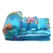 Kradyl Kroft 6 Pc Bedding Set for Infants | Baby Bedding Set | Baby Mattress with Quilt | Side Pillows | Head Pillow (Friends of The Ocean)