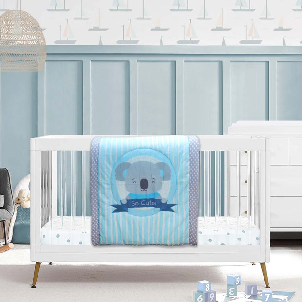 Kradyl Kroft 6 Pc Bedding Set for Infants | Baby Bedding Set | Baby Mattress with Quilt | Side Pillows | Head Pillow (Koala)