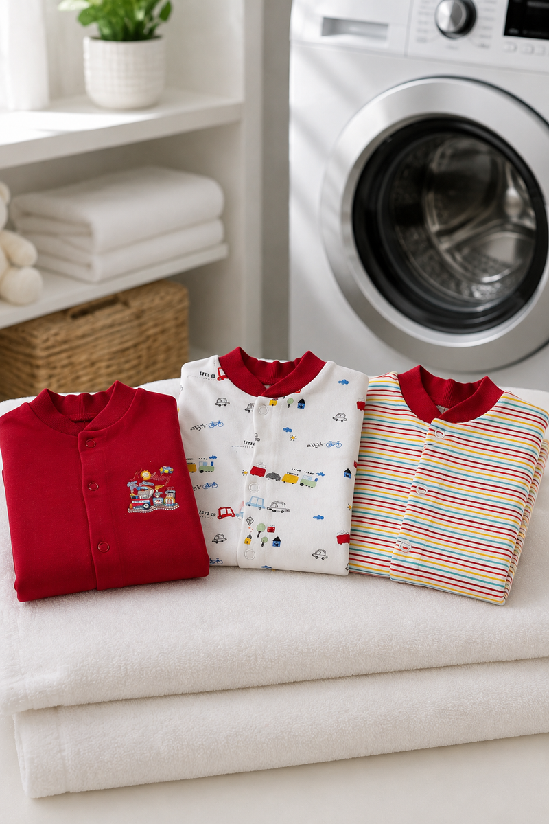 Set of 3 Unisex Full Sleeve Romper Bodysuit | Cotton Jersey Fabric - My Home
