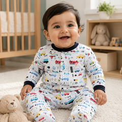 Set of 3 Unisex Full Sleeve Romper Bodysuit | Cotton Jersey Fabric - Big City