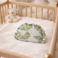 Kradyl Kroft Rai Mustard Seeds Head Shaping Pillow with 100% Cotton Removable Cover | New Born Pillow for Flat Head Prevention - Green
