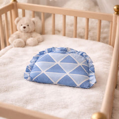 Kradyl Kroft Rai Mustard Seeds Head Shaping Pillow with 100% Cotton Removable Cover | New Born Pillow for Flat Head Prevention - Blue