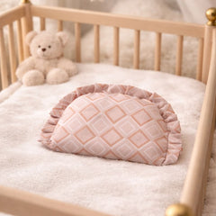 Kradyl Kroft Rai Mustard Seeds Head Shaping Pillow with 100% Cotton Removable Cover | New Born Pillow for Flat Head Prevention - Peach