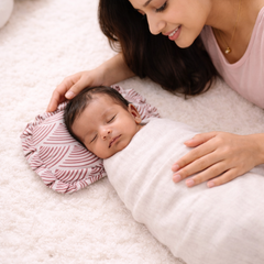 Kradyl Kroft Rai Mustard Seeds Head Shaping Pillow with 100% Cotton Removable Cover | New Born Pillow for Flat Head Prevention - Pink Shells