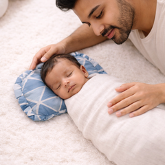 Kradyl Kroft Rai Mustard Seeds Head Shaping Pillow with 100% Cotton Removable Cover | New Born Pillow for Flat Head Prevention - Blue
