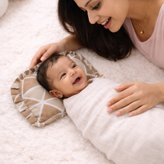 Kradyl Kroft Rai Mustard Seeds Head Shaping Pillow with 100% Cotton Removable Cover | New Born Pillow for Flat Head Prevention - Beige