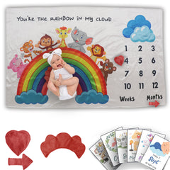 Rainbow Cloud - Milestone Blanket Quilt with 6 Milestone Cards and Markers (Copy)