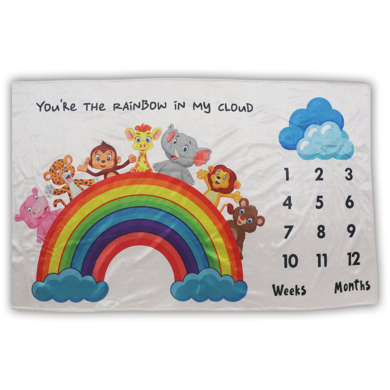 Rainbow Cloud - Milestone Blanket Quilt with 6 Milestone Cards and Markers (Copy)