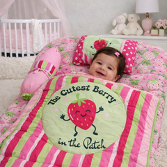Kradyl Kroft 6 Pc Bedding Set for Infants | Baby Bedding Set | Baby Mattress with Quilt | Side Pillows | Head Pillow (VeryBerry)