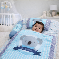 Kradyl Kroft 6 Pc Bedding Set for Infants | Baby Bedding Set | Baby Mattress with Quilt | Side Pillows | Head Pillow (Koala)
