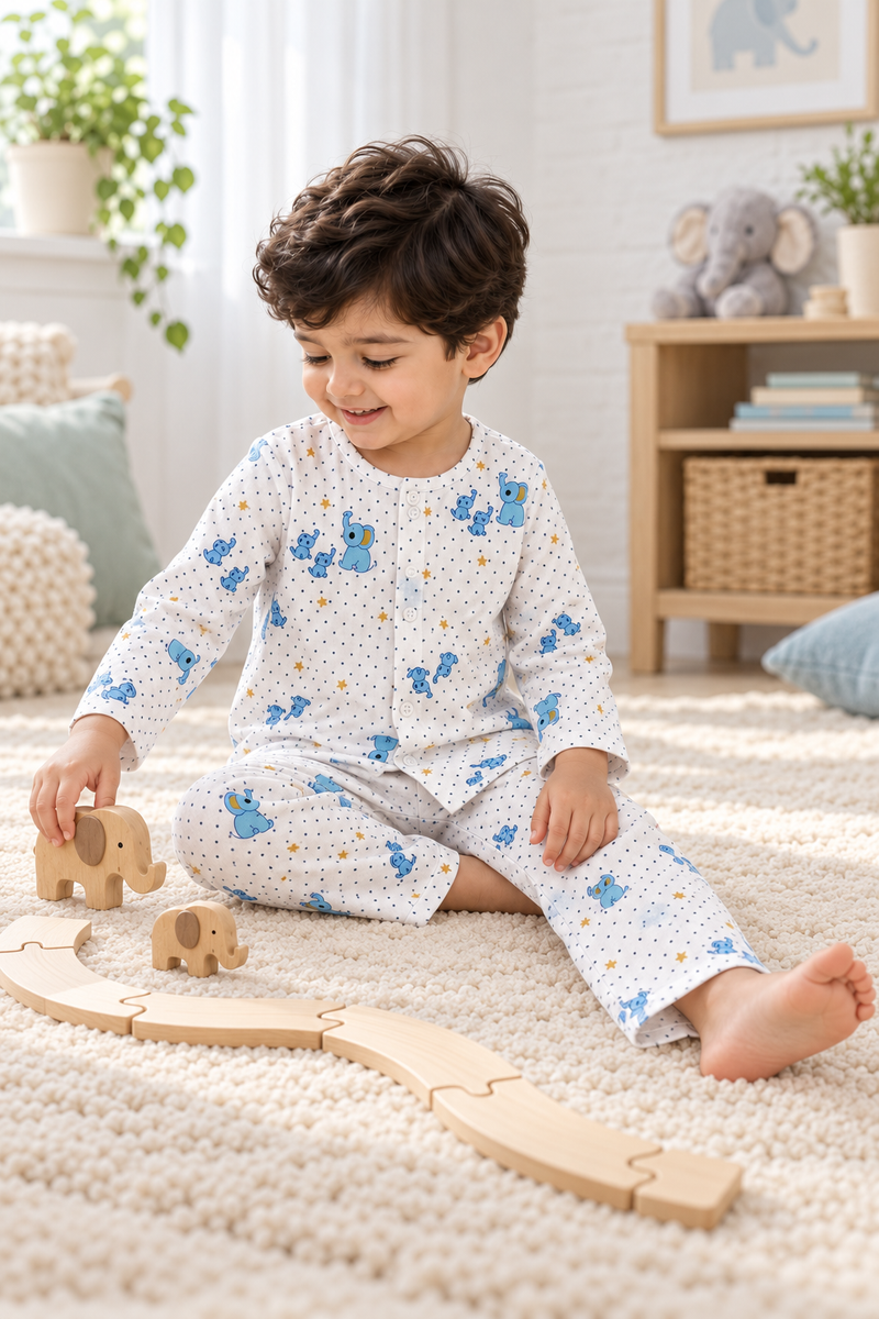 2Ellis |Full Sleeves| 120 GSM Checkered Muslin Fabric |  Soft Unisex Muslin Set for New Born to 6 Years