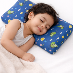 Kradyl Kroft Cervical Memory Foam Pillow for Kids 3 to 8 Yrs - Blue Dino