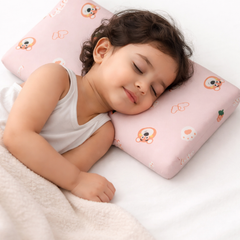 Kradyl Kroft Cervical Memory Foam Pillow for Kids 3 to 8 Yrs - Berry