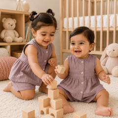 Pink Baby Girl Sleeveless Top and Shorts Set | Premium Crinkled Double Layered Muslin
