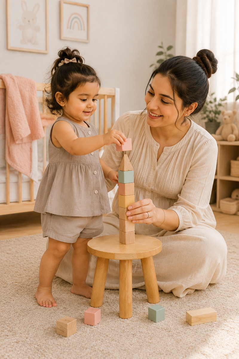Beige Baby Girl Sleeveless Top and Shorts Set | Premium Crinkled Double Layered Muslin