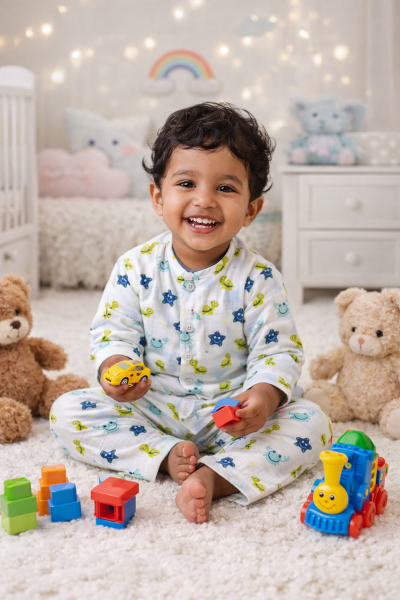 Starsy | Checkered Muslin | Soft Unisex Muslin Set for New Born to 6 Years