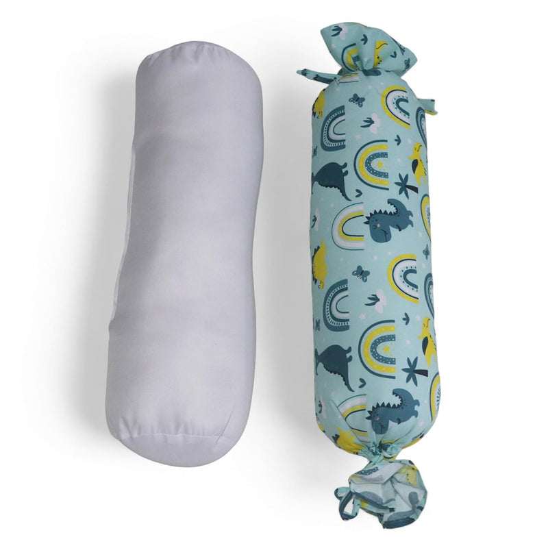 Teal Dinos - Set of 2 Side Pillows for Kids above 12 Years
