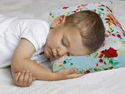 Blue Flora Toddler Pillows with 100% Cotton Removable cover - 20 X 15 Inches | Children Pillows