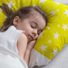 Born Star Yellow Toddler Pillows with 100% Cotton Removable cover - 20 X 15 Inches | Children Pillows