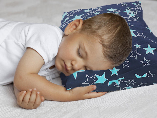 Born Star Navy Toddler Pillows with 100% Cotton Removable cover - 20 X 15 Inches | Children Pillows