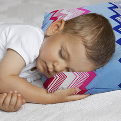 Blue Chevron Toddler Pillows with 100% Cotton Removable cover - 20 X 15 Inches | Children Pillows
