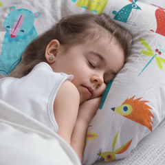 Jungle Fun - Toddler Pillow with 100% Cotton Removable cover - 20 X 15 Inches | Children Pillows