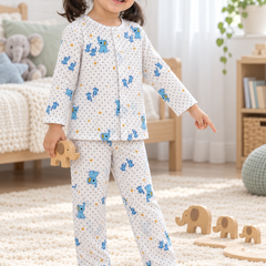 2Ellis |Full Sleeves| 120 GSM Checkered Muslin Fabric |  Soft Unisex Muslin Set for New Born to 6 Years