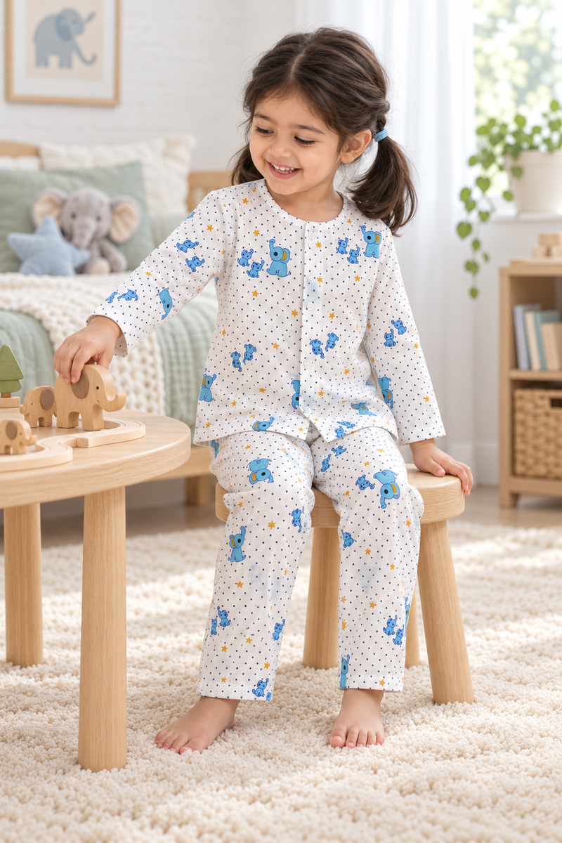 2Ellis |Full Sleeves| 120 GSM Checkered Muslin Fabric |  Soft Unisex Muslin Set for New Born to 6 Years
