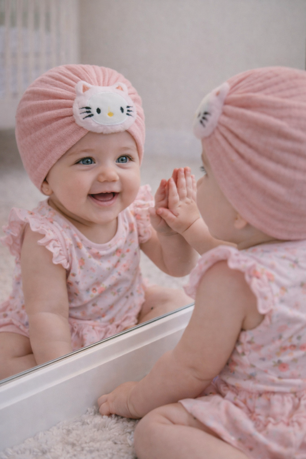 Kradyl Kroft Baby Girl Turban Cap | Stretchy Fabric | Good Fit - Pink