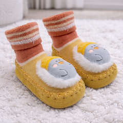 Yellow Penguin- Baby Sock Shoes for Infants Babies - 6 to 18 Months