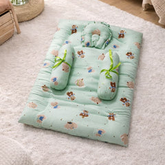 4 Pcs Muslin Bedding Set for 0 to 6 Months - Minty