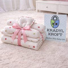 4 Pcs Muslin Bedding Set for 0 to 6 Months - Strawberry