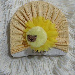 Kradyl Kroft Baby Girl Turban Cap | Stretchy Fabric | Good Fit - Yellow