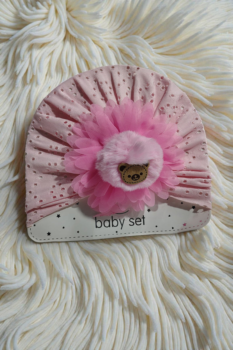 Kradyl Kroft Baby Girl Turban Cap | Stretchy Fabric | Good Fit - Pink
