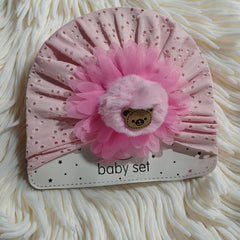 Kradyl Kroft Baby Girl Turban Cap | Stretchy Fabric | Good Fit - Pink