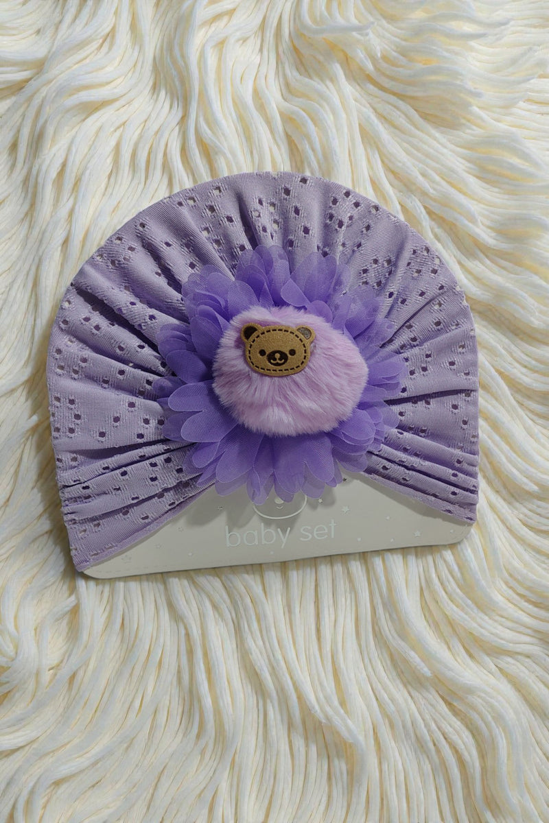 Kradyl Kroft Baby Girl Turban Cap | Stretchy Fabric | Good Fit - Purple