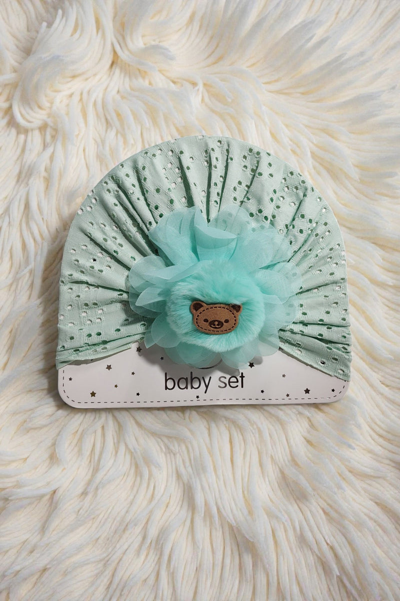 Kradyl Kroft Baby Girl Turban Cap | Stretchy Fabric | Good Fit - Green