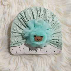 Kradyl Kroft Baby Girl Turban Cap | Stretchy Fabric | Good Fit - Green