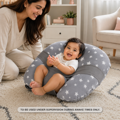 Grey Star-Baby Feeding Pillow | Nursing Pillow | Breastfeeding Pillow