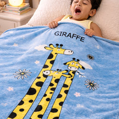Kradyl Kroft Plush Double Layered Velvet with Two Side Printed Kids Blanket - Giraffe
