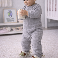Kradyl Kroft 6-18 Months Booties with Drawstrings | Kids First Walking Soft Fabric Fur Shoes with Anti Slip Sole-Green Puppy