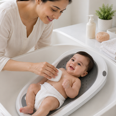 Green Bathtub - Foldable on Stand With Silcone Cradle