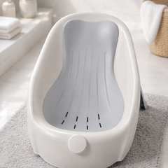Light Gey Bathtub - Foldable on Stand With Silcone Cradle