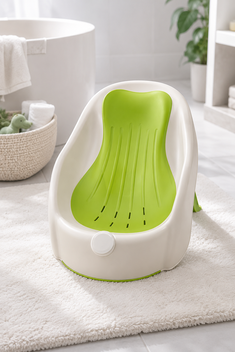 Green Bathtub - Foldable on Stand With Silcone Cradle