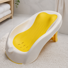 Yellow Bathtub - Foldable on Stand With Silcone Cradle