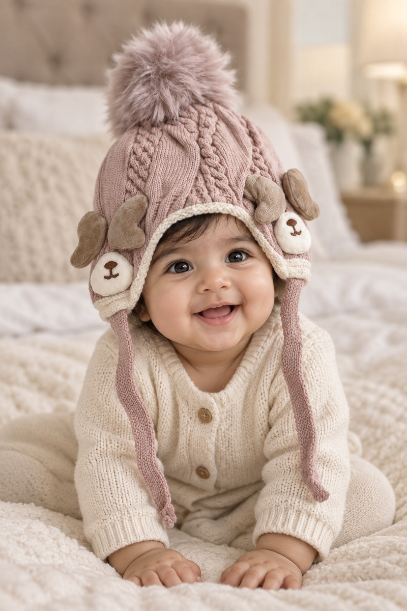 Woollen Baby Cap | 6 Months to 5 Years | Good Stretch | Snug Fit - 63